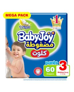 حفاضات بيبي جوي كلوت مقاس 3 وسط ​​من 6-12 كم العبوة الضخمة 60 حفاض