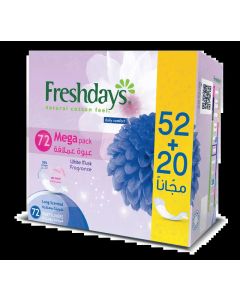 فراشدايز فوط يومية عبوة عملاقة طويلة ومعطرة 52+20 مجاناً