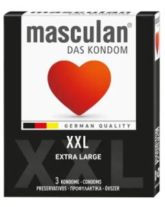 واقي ذكري ماسكولان XXL أسود 3 قطع
