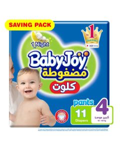 حفاضات بيبي جوي كلوت مقاس 4 كبير 6-12 كجم عبوة التوفير 11 حفاض