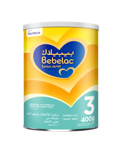 بيبيلاك جونيور ٣ تركيبة حليب خالية من زيت النخيل المرحلة ٣ للأطفال في طور النمو، من عمر سنة حتى ٣ سنوات ٤٠٠ جرام