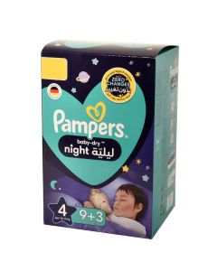 بامبرز ليلي مقاس (4) صندوق 9+3 حفاضة