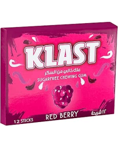علك كلاست بدون سكر توت احمر 12 حبة