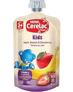 Cerelac Puree Kids Apple Banana Strawberry 110g + 3 years