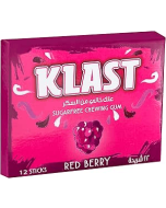 علك كلاست بدون سكر توت احمر 12 حبة